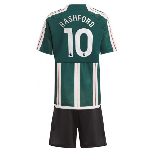 Dres Manchester United Marcus Rashford #10 Gostujuci za djecu 2023-24 Kratak Rukav (+ kratke hlače)